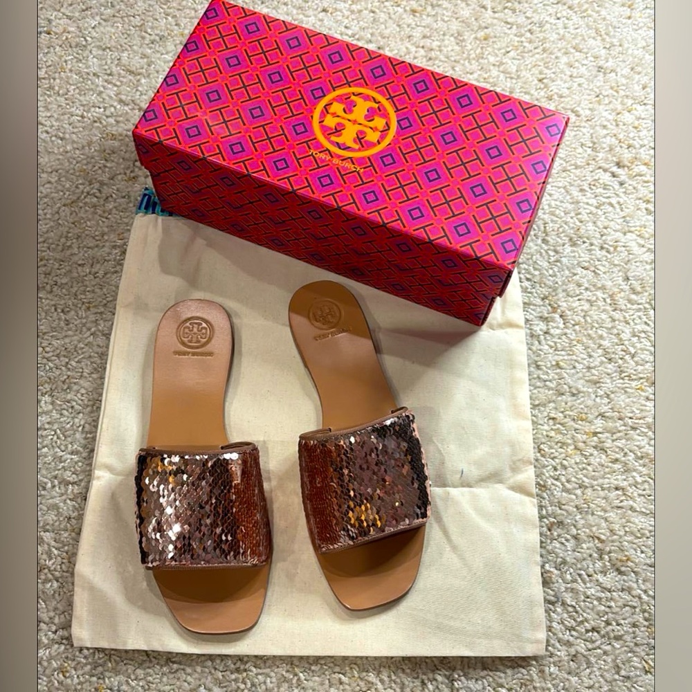 Tory Burch Carter Sequin Slide Sandals